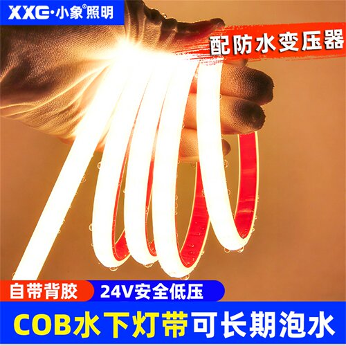 IP68水下COB自粘防水灯带24V