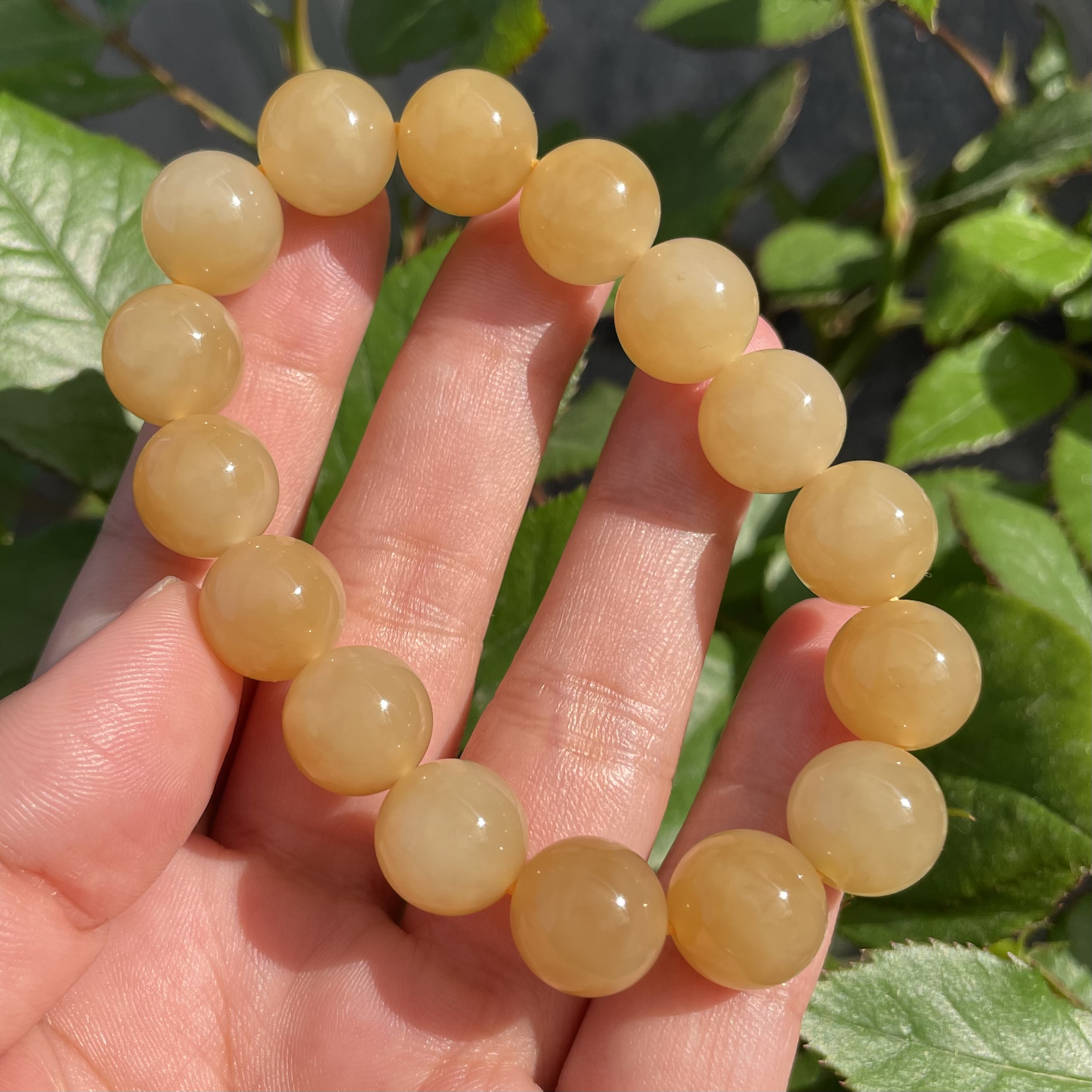 天然和田玉新疆且末红糖黄糖蜜糖色圆珠手串男款女款正品保真