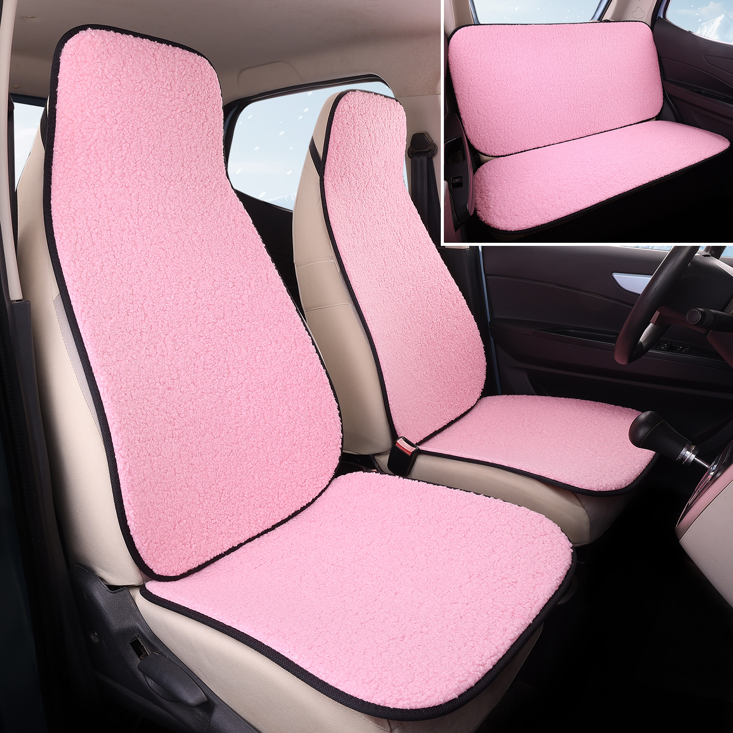 冬季毛绒电动四轮车坐垫