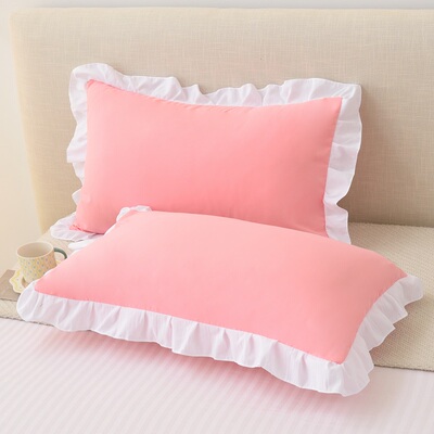 细腻磨毛纯色雪白边枕套多种规格