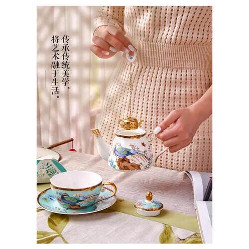 国潮陶瓷创意个人花茶具骨瓷茶杯套装茶杯子母壶套装茶壶茶具精品