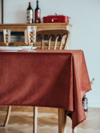 纯色北欧丝绒茶几桌布岛网红桌布ins风猫高端长方形现代定制轻奢