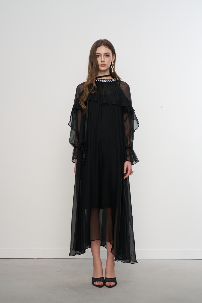 Aimme sparrow 25春夏钻chocker连衣裙时尚优雅气质女裙宽松慵懒