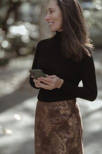 charlotta 女黑色高领打底衫 gandolfo针织毛衫 羊绒衫 薄 长袖 MFC