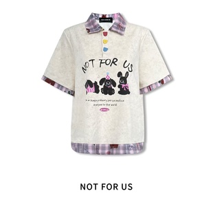 时尚 NOT T恤短袖 US贺峻霖同款 潮流通勤百搭女上衣印花图案女T FOR