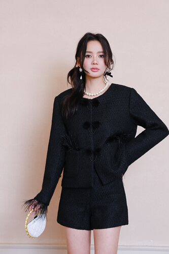 Aimme sparrow小香风外套短裤时尚套装优雅气质