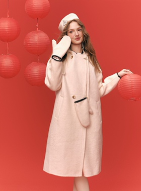 Aimme sparrow25春手套双面呢外套时尚优雅羊毛大衣长款外套女