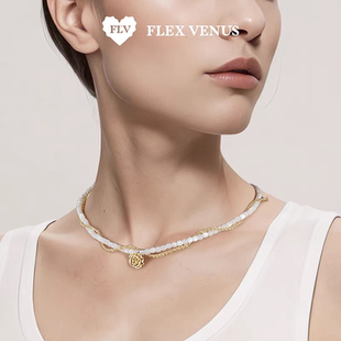 房间系列小众设计高级感时尚 她 FLV花野双层项链 锁骨链 新品