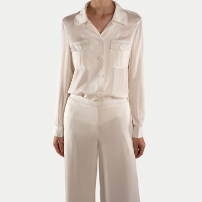 Charlotta Gandolfo真丝衬衫桑蚕丝长袖上衣时尚气质通勤外套百搭