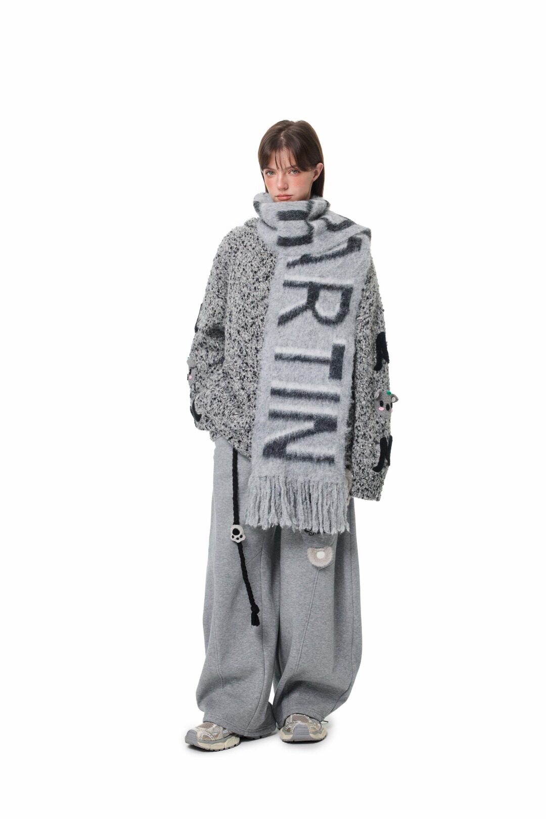 Andrea Martin 25秋冬新品logo围巾三色围巾时尚潮流百搭女围脖