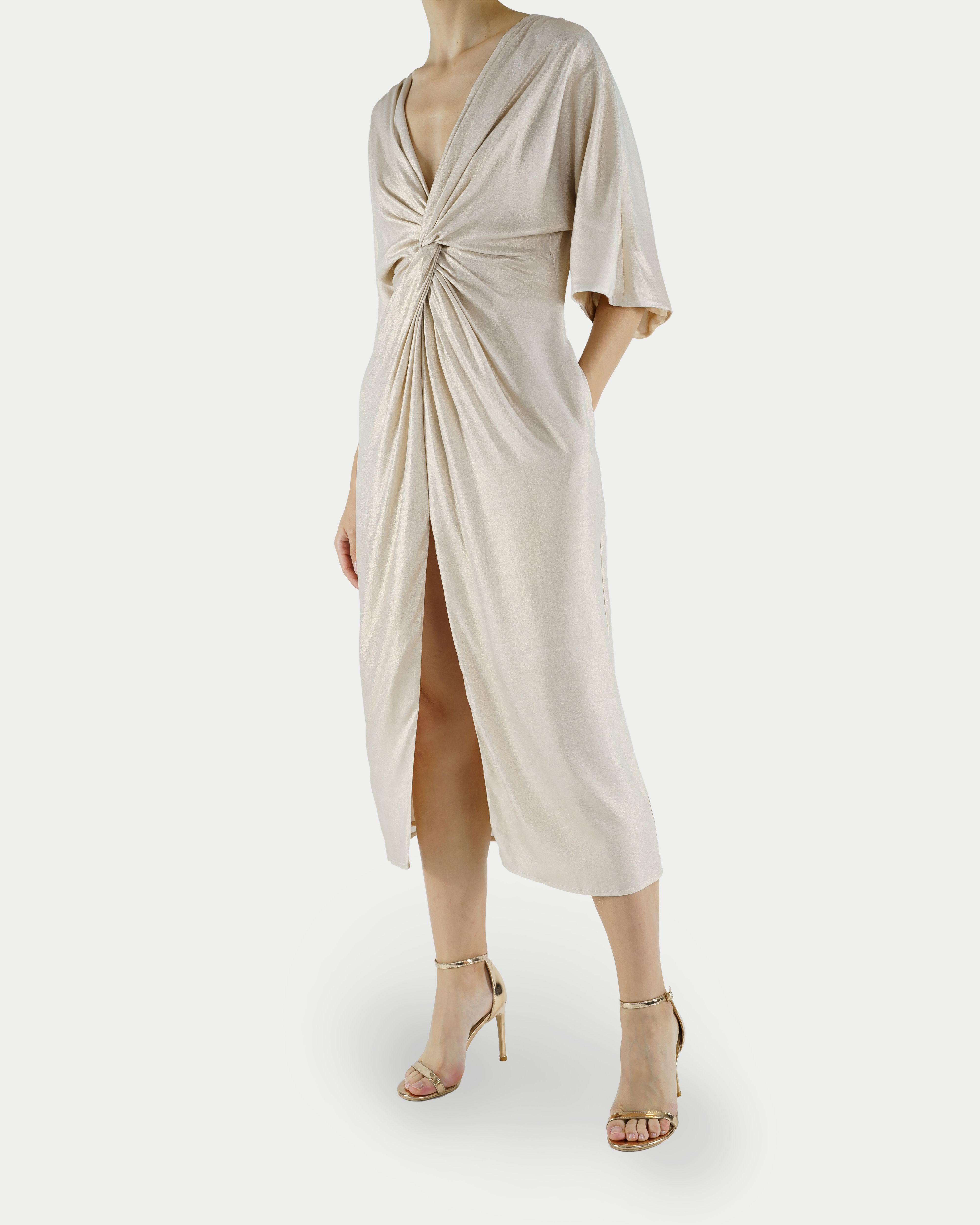 真丝连衣裙通勤V领百搭