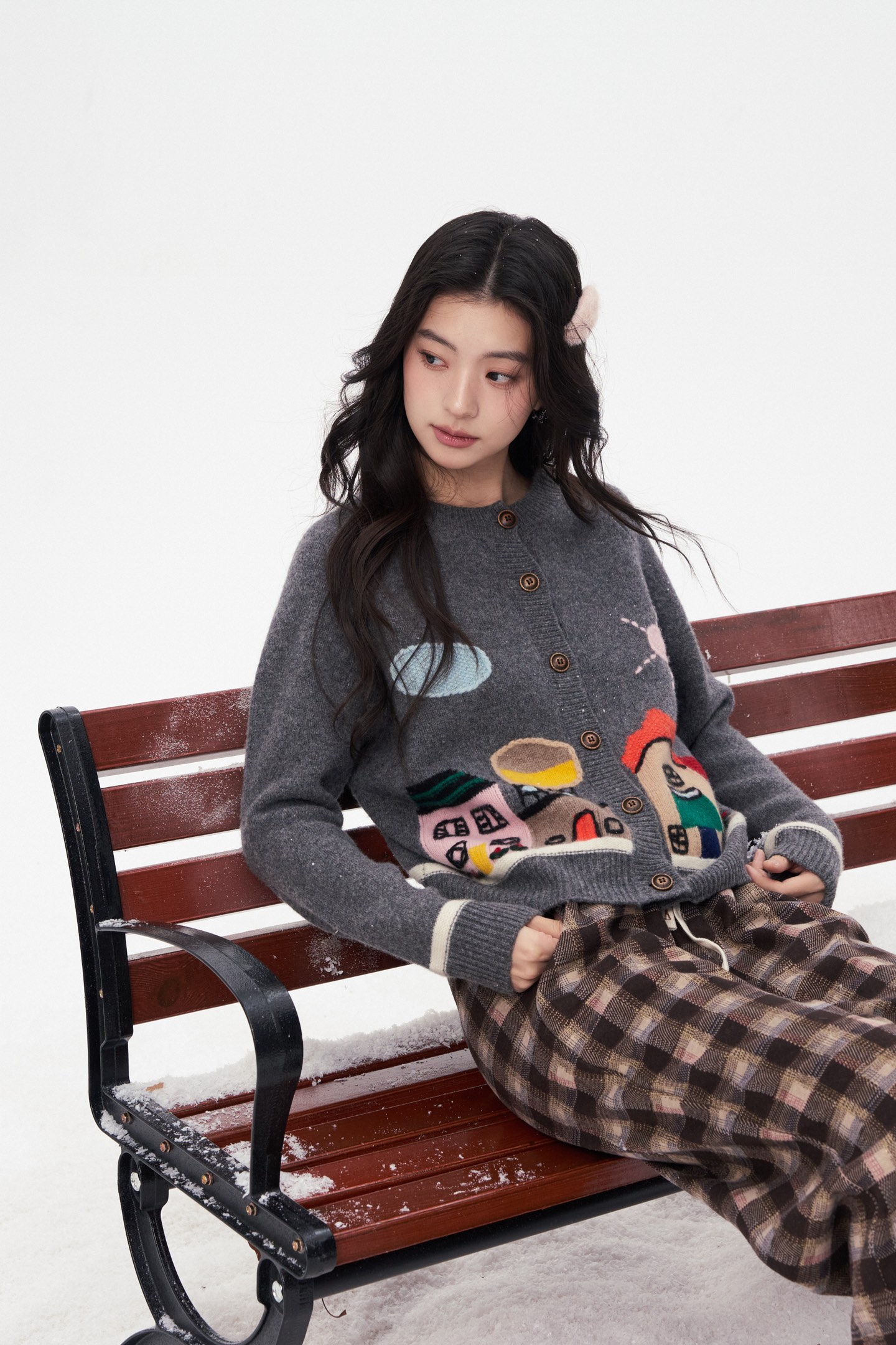 Aimme sparrow 26春夏针织衫绣花毛衣开衫