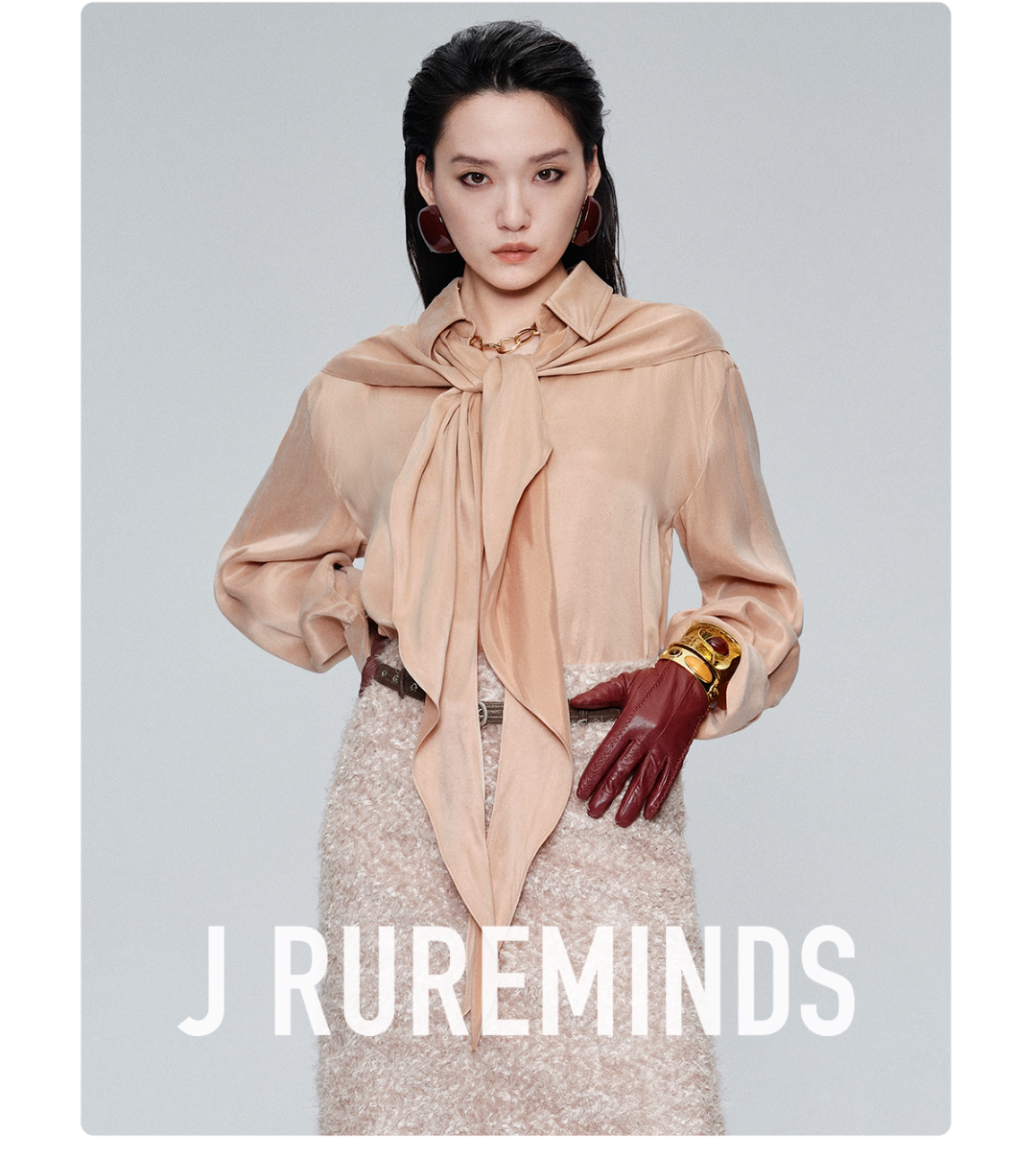 J RUREMINDS 早秋高级感缎面长袖飘带上衣温柔氛围感通勤衬衫女