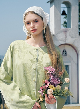 Aimme sparrow 25春夏新中式外套浅绿色白色两穿时尚百搭优雅气质