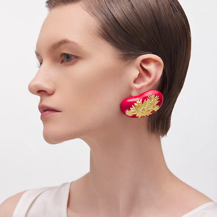 daartemis达弥浮雕雏菊耳钉夸张生日礼物耳饰设计感小众高级耳钉