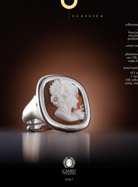 CAMEO意大利中古珠宝贝雕饰品classica系列戒指吊坠项链耳环胸针
