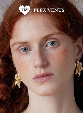 FLV圣殿百合耳夹 繁花梦境系列 轻奢复古小众设计高级感时尚耳饰