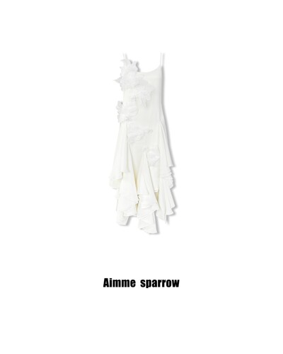 Aimme sparrow25春夏不规则连衣裙时尚潮流吊带裙优雅女裙修身