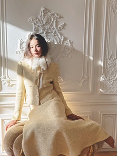 The Festive弥足珍贵归国千金羊毛小香风套装时尚优雅毛呢外套