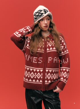 Aimme sparrow25SS 超级好看的费尔岛毛衣来啦圣诞红色/白色