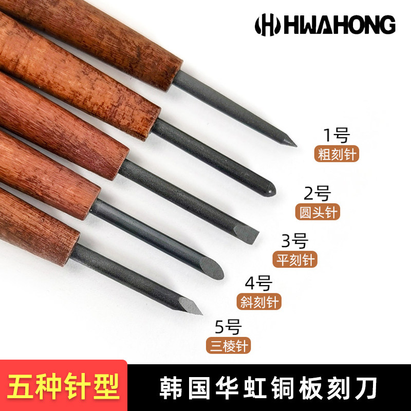 华虹铜板刻刀 铜片铜铝金属雕刻铜版画圆头针 铝板锌板软金属刻刀