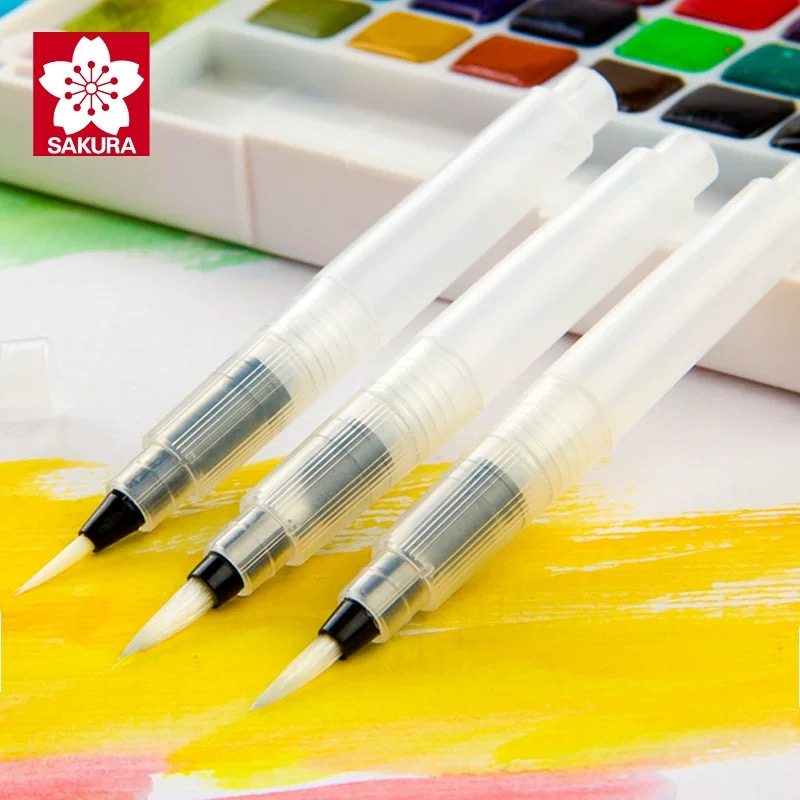 樱花自来水笔软头大容量注水式水溶彩铅固体水彩晕染储水书法毛笔,文具电教/文化用品/商务用品,水彩笔,淘宝优惠券,粉丝福利购,淘宝优惠卷