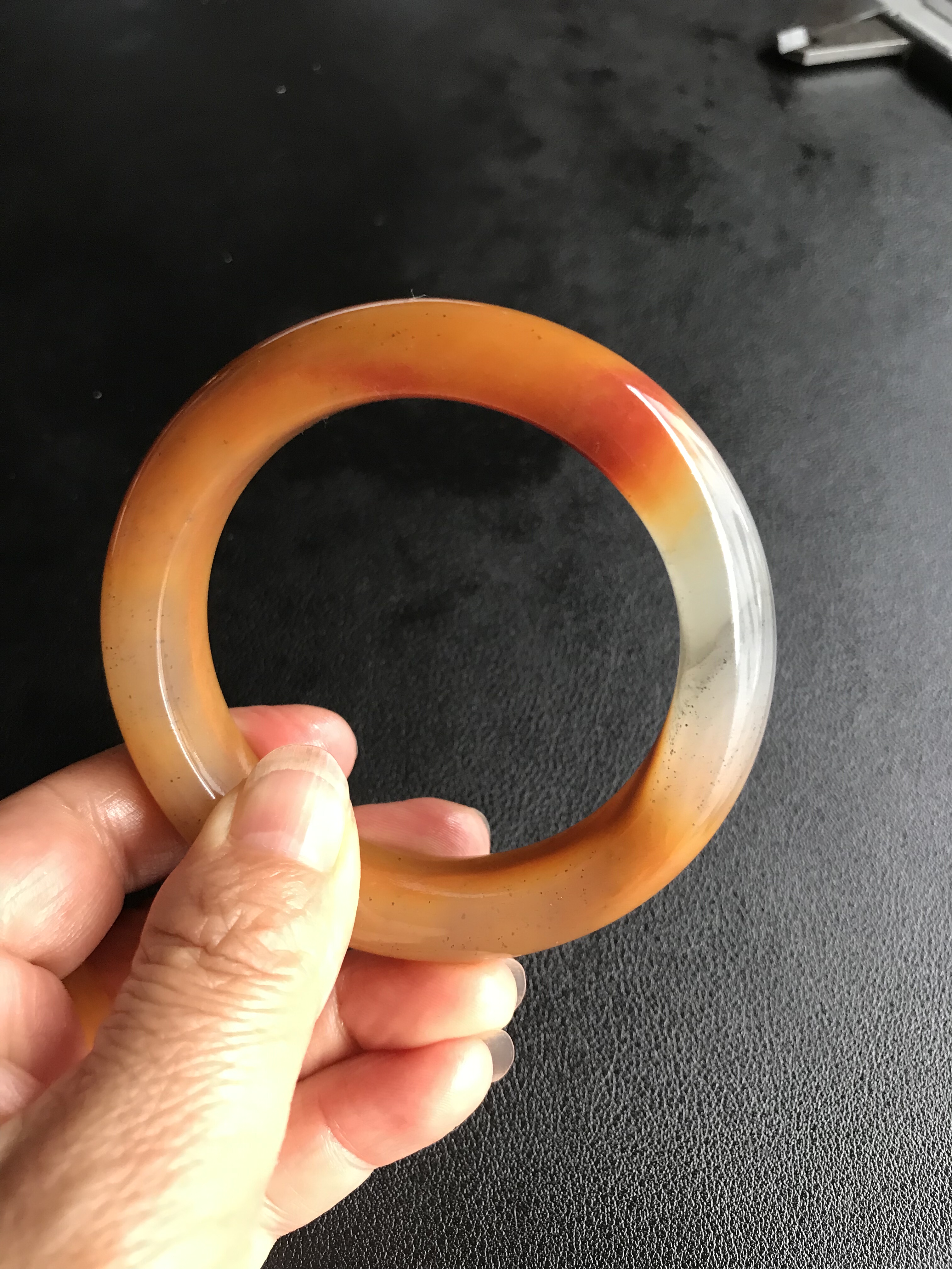 云南龙陵天然玉石黄龙玉金沙料手鐲57*15*10mm