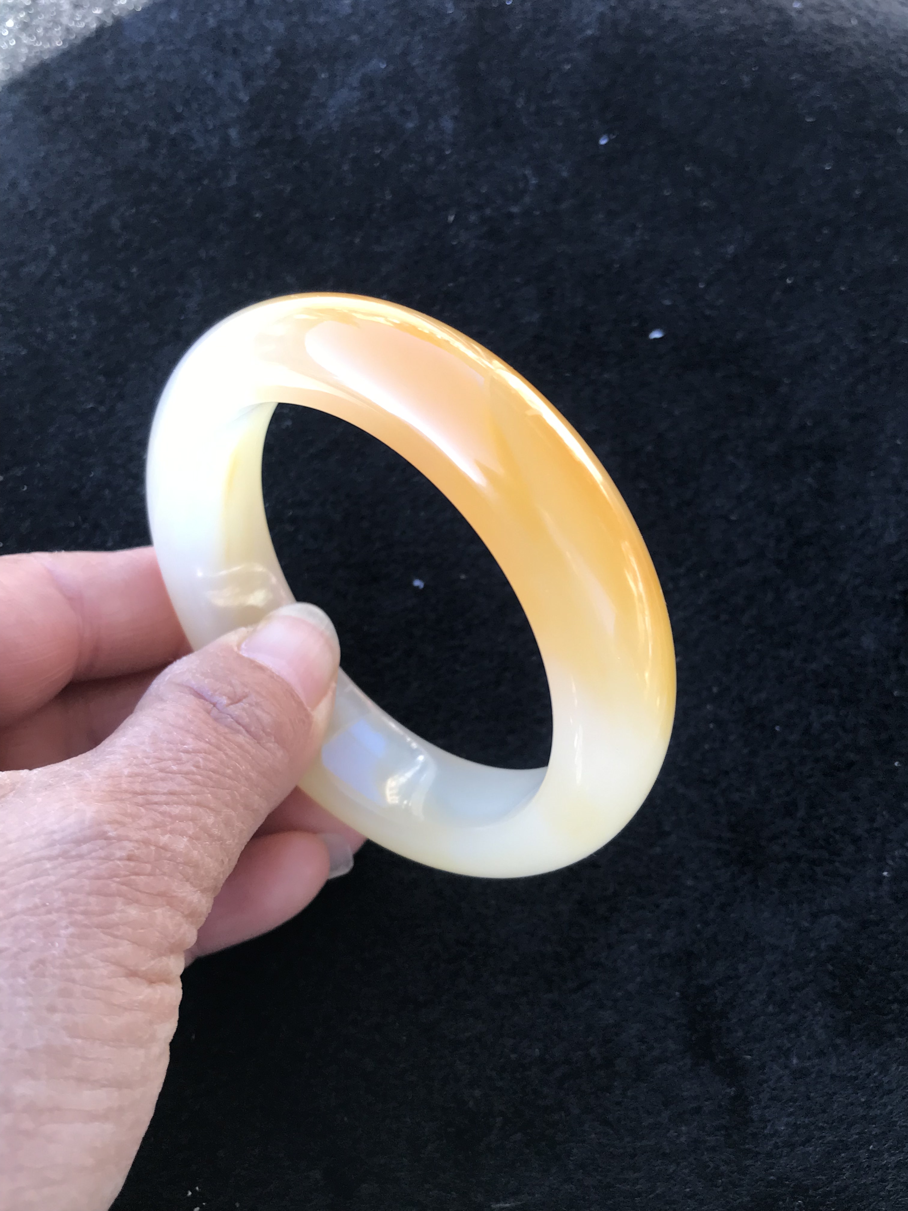 云南龙陵天然黄龙玉山筋料手鐲56*16*10mm