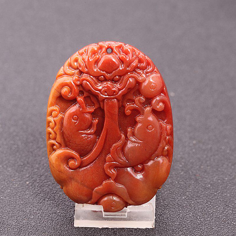 云南龙陵石缘 天然玉石黄龙玉挂件 生肖 鱼 龙 福 鼠 虎 猪 吊坠