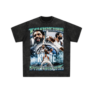 球星T恤美式水洗宽松嘻哈重磅复古短袖凯里欧文欧神仙德鲁大叔