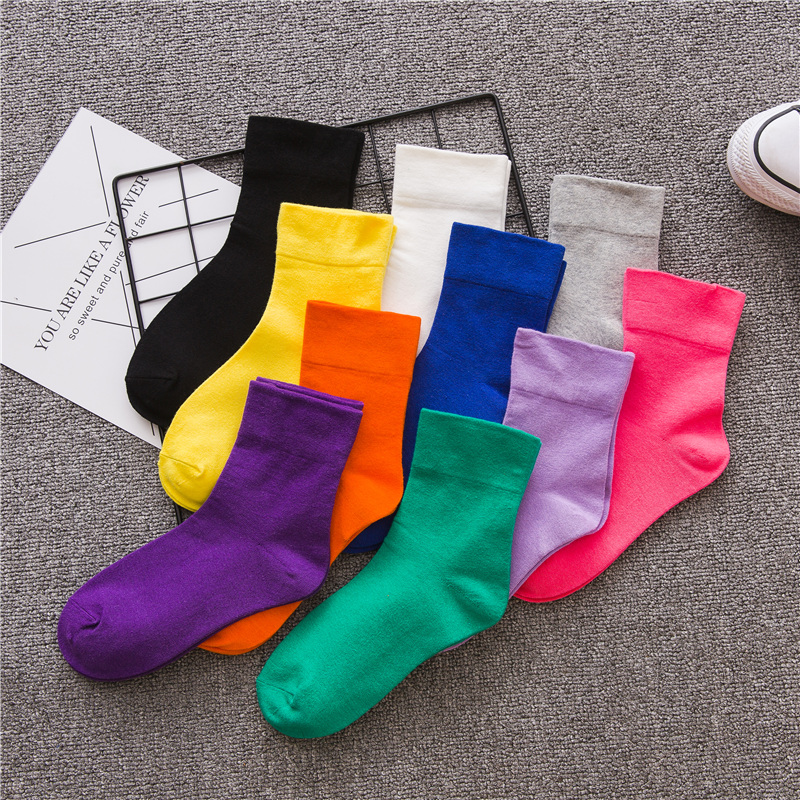 双装ins欧美街头学院风彩色袜子