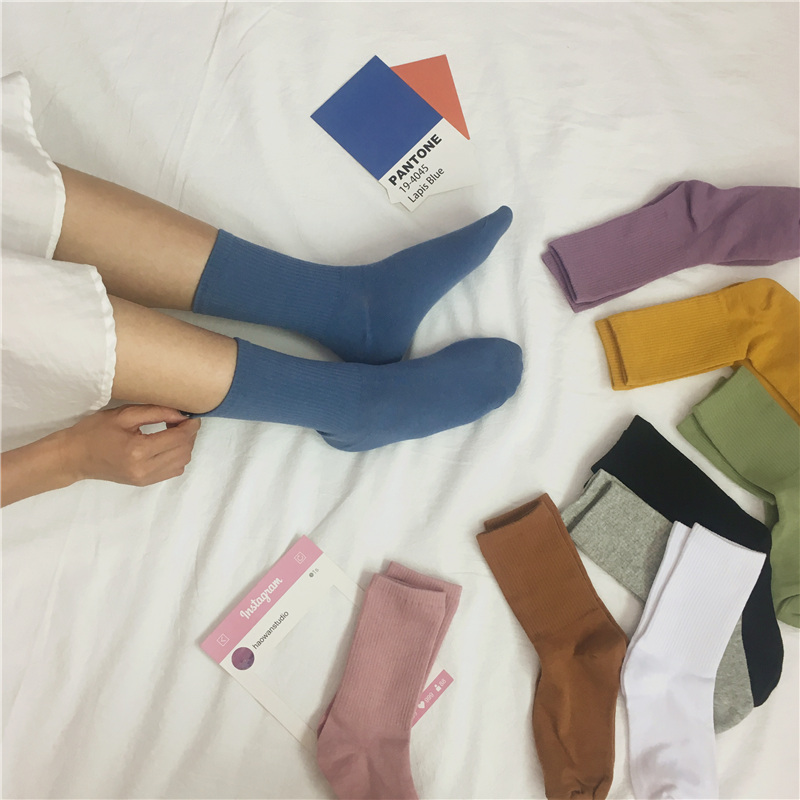 纯色日系防臭袜子女3双包邮