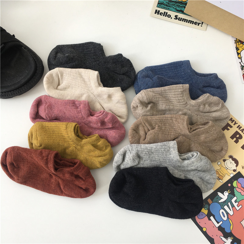 5双装夏天薄款袜子硅胶纯色百搭