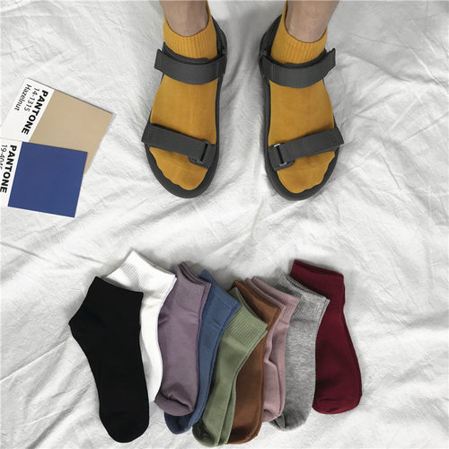 可爱日系薄款透气短中筒船袜子