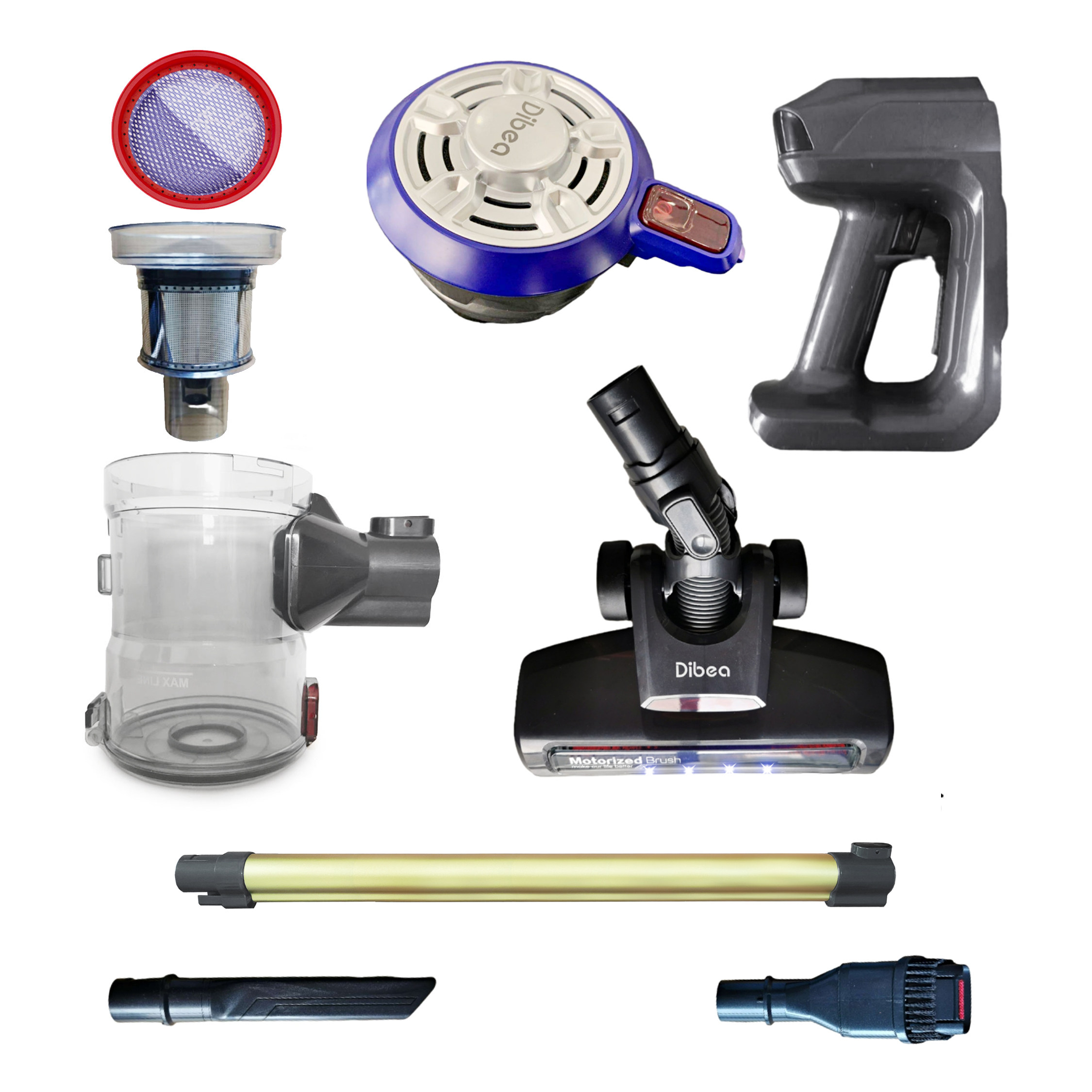 Dibea地贝吸尘器手柄导电管尘桶