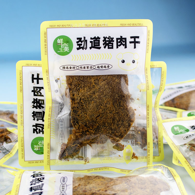 鲜亦美劲道猪肉干猪肉脯自然片网红小吃休闲包装特产肉脯熟食即食
