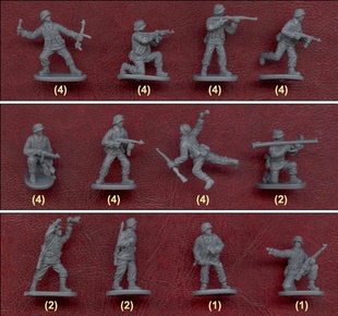 凯撒Caesar 1:72小号迷你二战兵人模型 H053德军装甲投弹兵掷弹兵