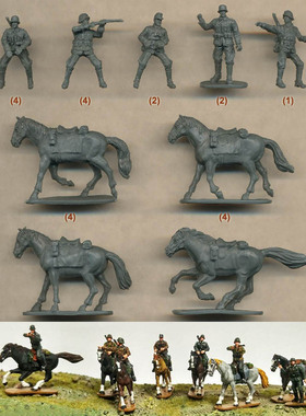 【大力神兵人】 凯撒Caesar 1/72迷你兵人模型 H092二战德军骑兵