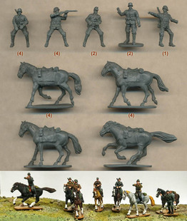 【大力神兵人】 凯撒Caesar 1/72迷你兵人模型 H092二战德军骑兵