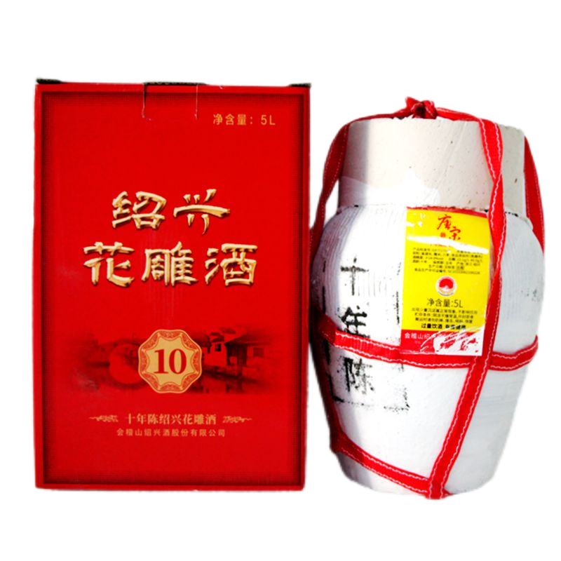 会稽山唐宋十年陈绍兴花雕酒5L坛装纸箱装半干型绍兴黄酒原浆基酒