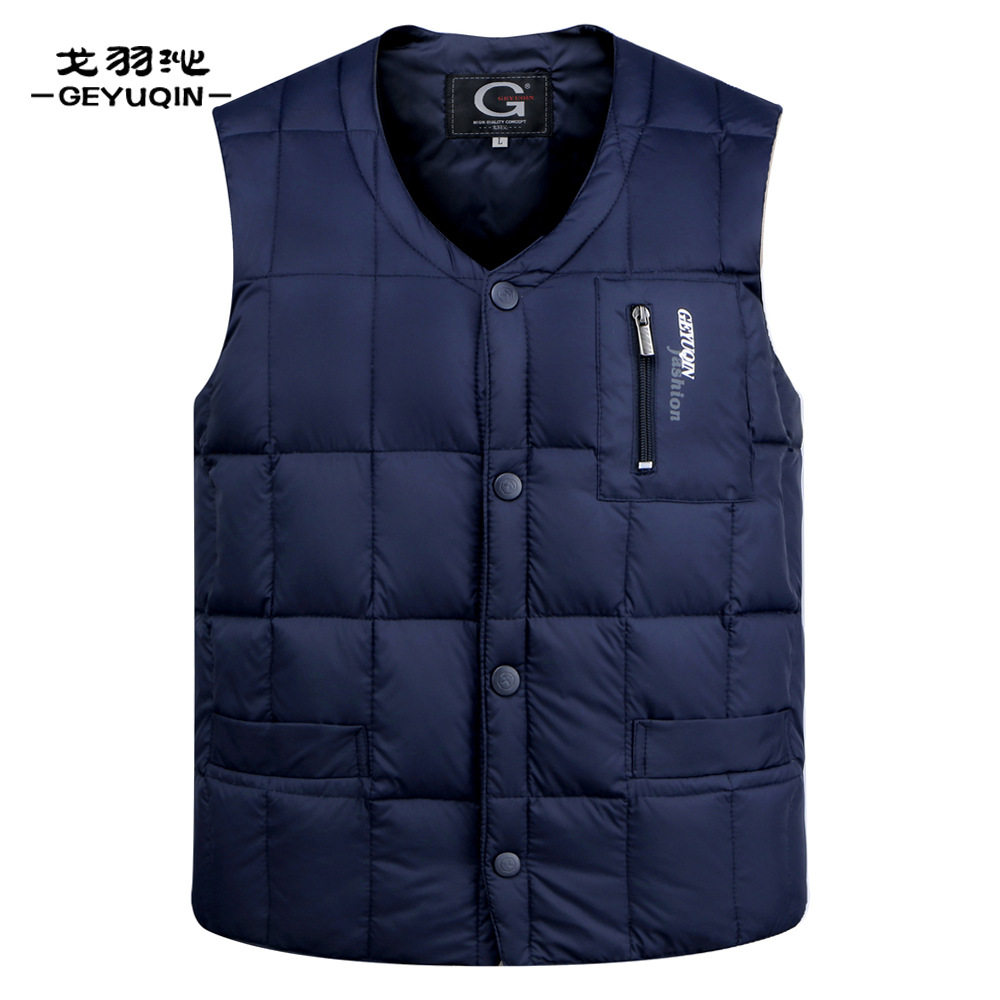 新款中老年羽绒丝马甲男士秋冬季老人加厚保暖背心爸爸装坎肩马夹,男装,常规马甲,淘宝优惠券,粉丝福利购,淘宝优惠卷