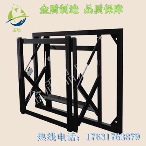 电视显示器一体广告拼接大屏液压前维护支架伸缩自弹壁挂嵌墙竖装