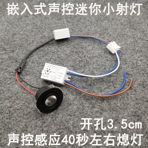 声控感应迷你小射灯3W开孔35mm嵌入式入户门玄关过道走廊氛围夜灯
