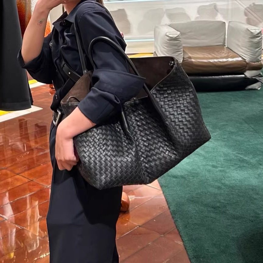 高级感真皮头层羊皮手工编织包大容量通勤托特包轻奢手提单肩包包,箱包皮具/热销女包/男包,托特包,淘宝优惠券,粉丝福利购,淘宝优惠卷