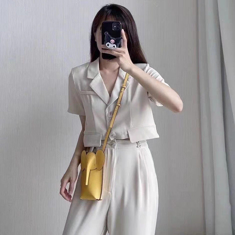 真皮小飞象手机包2024新款韩国迷你轻便ins女可爱大象斜挎小背包