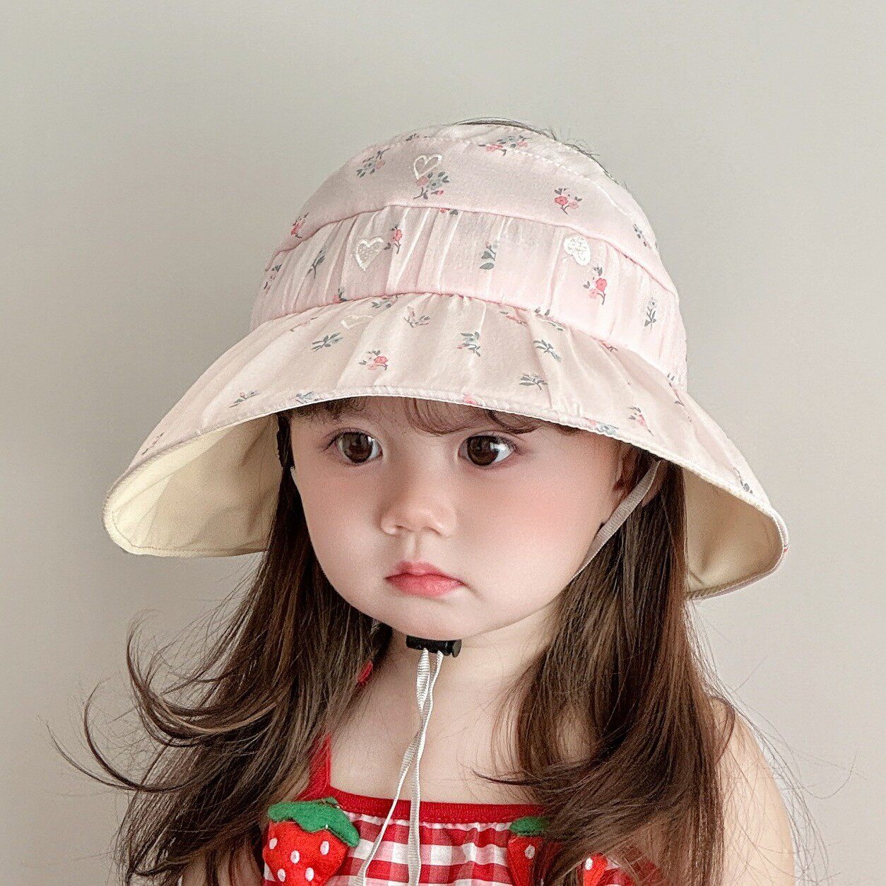儿童空顶防晒帽女童2025新款女孩遮阳帽大帽檐防紫外线帽子宝宝夏