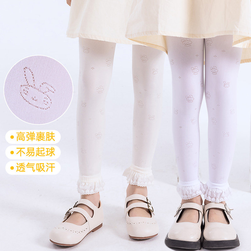 儿童夏季丝袜九分款白色