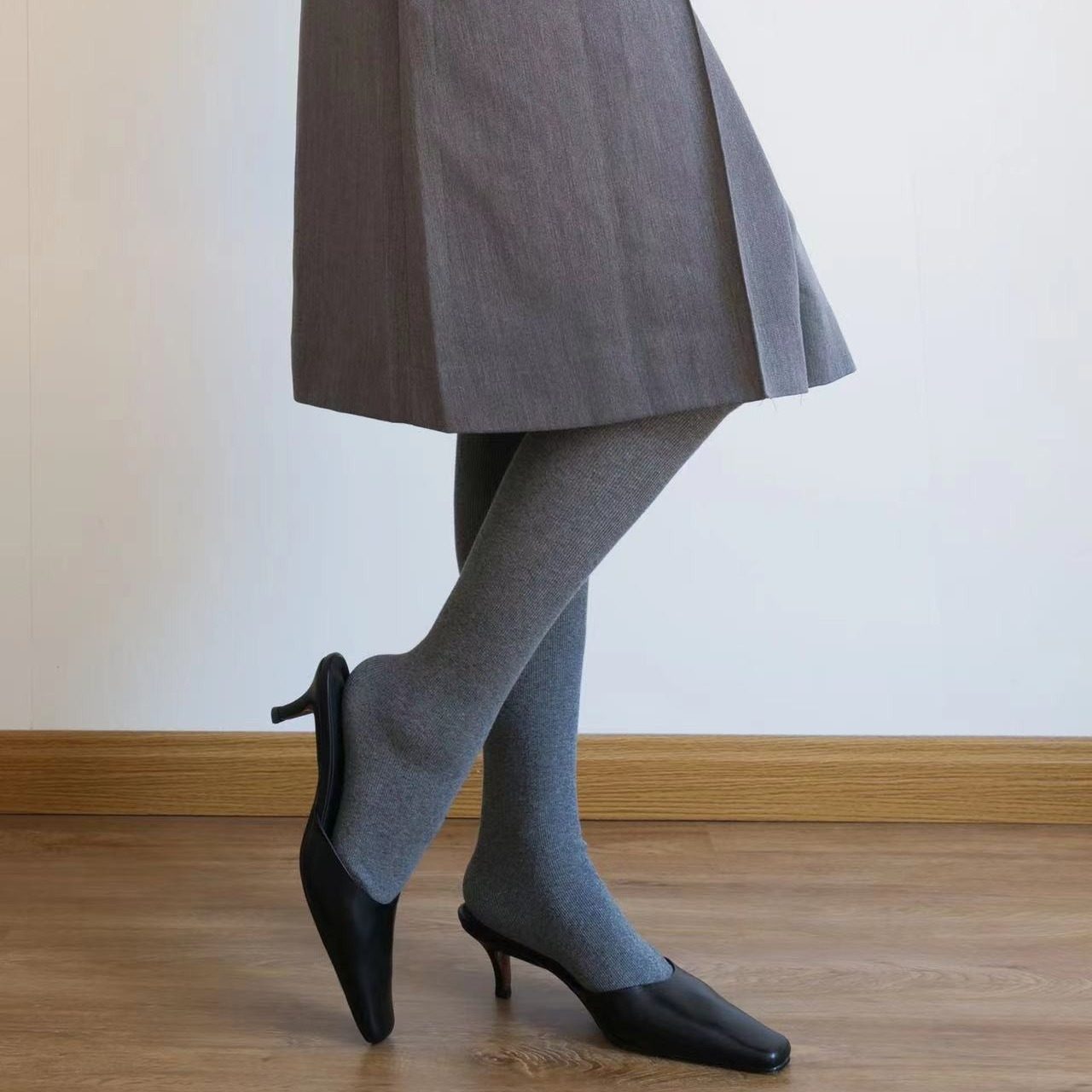 秋冬美拉德棕色加绒加厚3d高腰收腹提臀棉一体打底外穿裤踩脚连袜