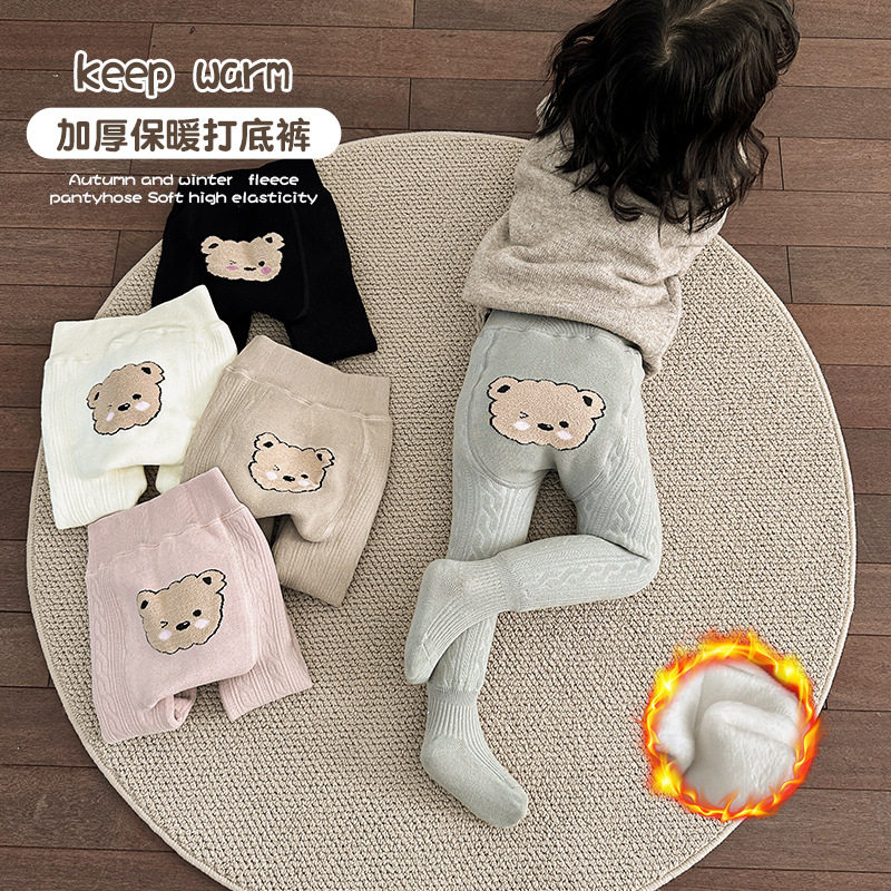 宝宝打底裤加厚大PP女童秋冬季加绒儿童外穿婴幼儿屁屁连裤袜子