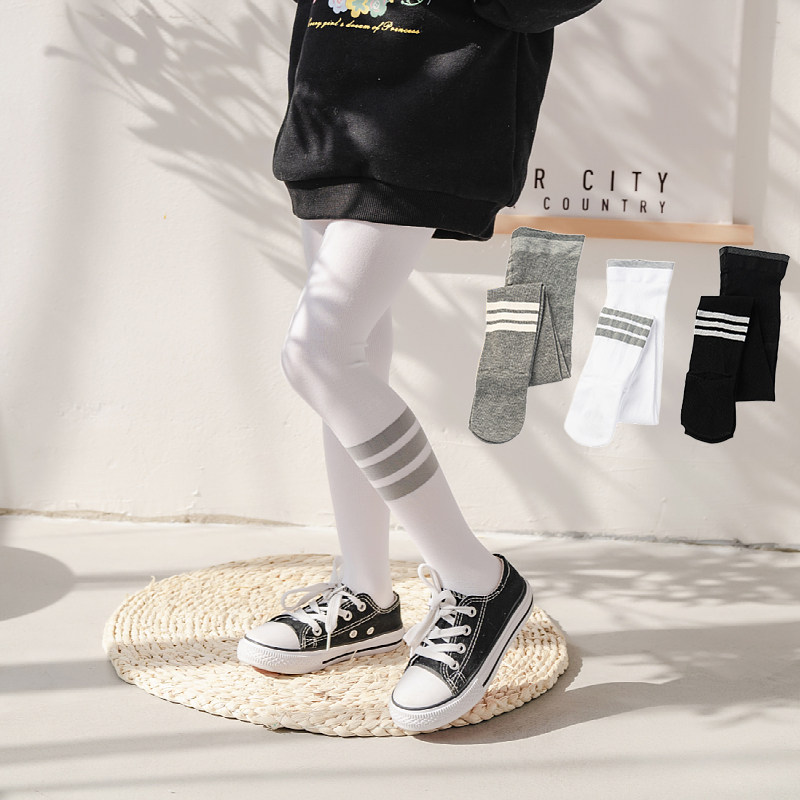 2022新女童打底裤春秋款宝宝连体裤外穿洋气儿童连裤袜女宝九分裤